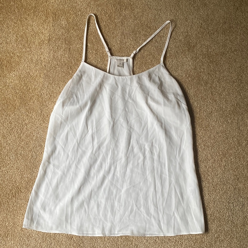J Crew j. Crew cami top size 6 cream spaghetti straps adjustable off white